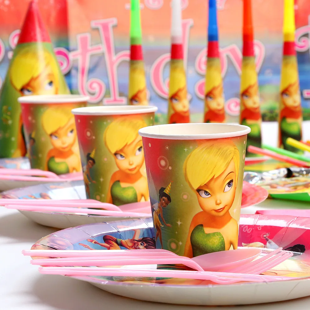Tinker Bell Elf Princess тематические одноразовые фотобумажные салфетки для девочек баннер
