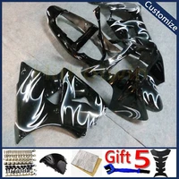 abs plastic bodywork set for zx6r 2000 2001 2002 zzr600 2005 2006 2007 2008 motorcycle fairing injection mold silver flames