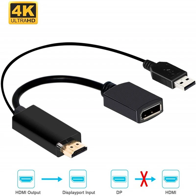 

HDMI to DP Conversion Cable, 4K@60HZ High-Definition Lightweight Adapter Cable Suitable for Laptop, Visual Monitors