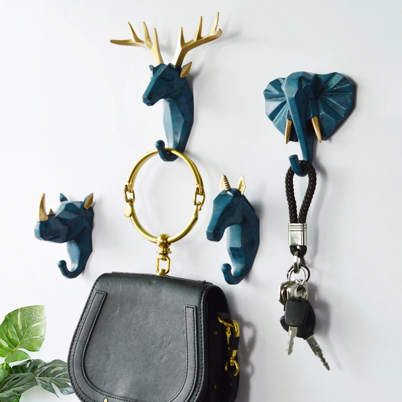 Креативный подвесной крючок в виде животного настенный держатель для ключей