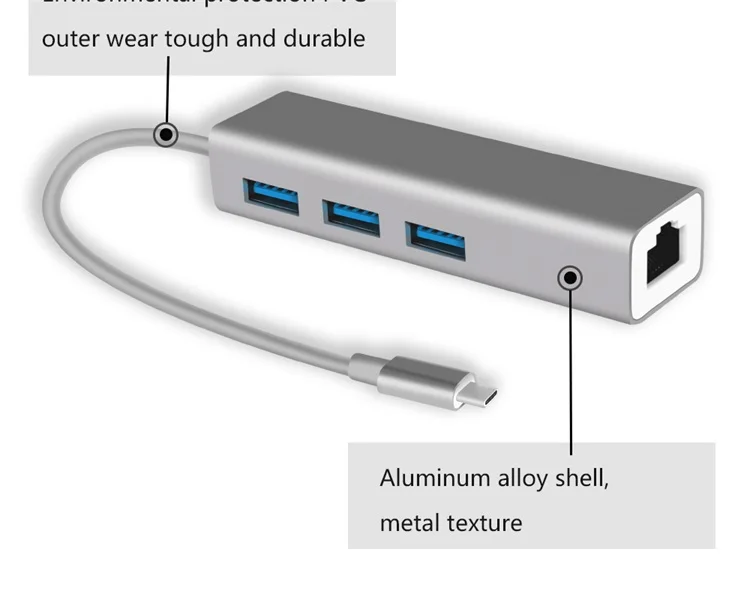 USB 3,0 концентратор USB3.1 type c для RJ45 Ethernet Lan концентратор адаптер Сетевая карта USB док-разветвитель для Macbook Windows surface 6 Pro