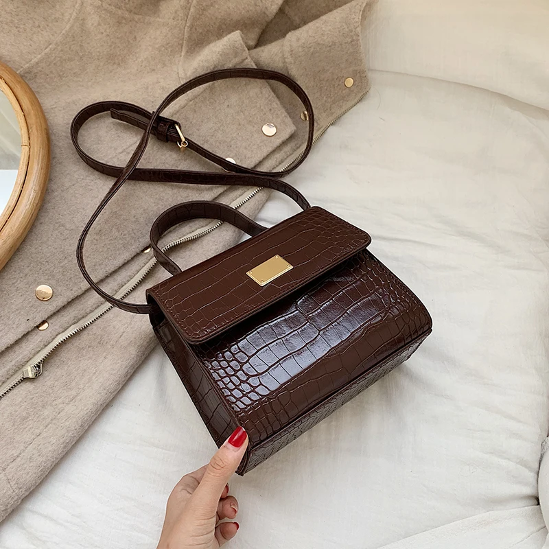 Coffee BXX Sac/ модные осенне-зимние роскошные женские сумки дизайнерские винтажные каменные узоры небольшой квадратный пакет сумка ZE687 - Цвет: Coffee