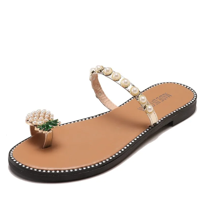 

Women Summer Slippers Fashion Flip Flop Platform Flat Heel Peep Toe Pineapple Decoration Beach Ladies Shoes Zapatos De Mujer