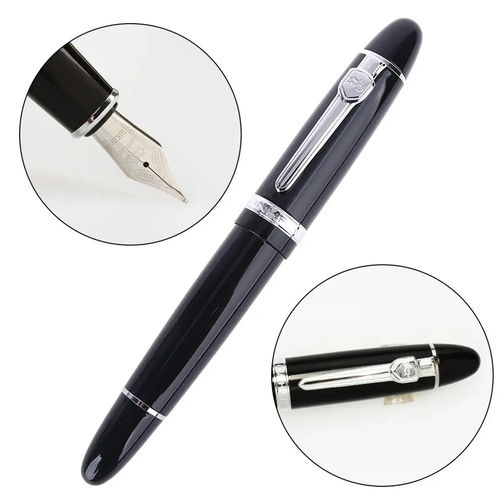 Высокое качество новейший Jinhao 159 перьевая ручка черный и серебристый M Nib