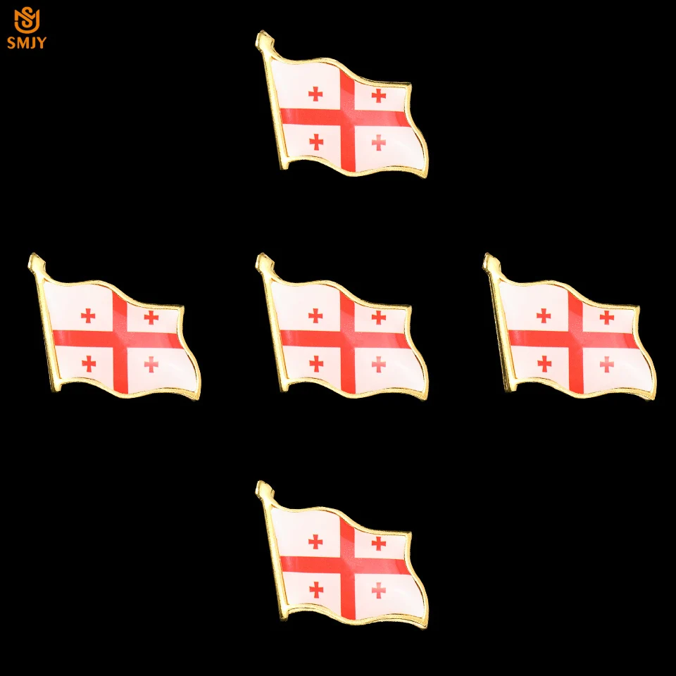 

5Pcs Patriot Men's Fashion Brooch Georgia Enamel Paint National Flag Pin Proud Lapel Banner Jewelry Pin Badge