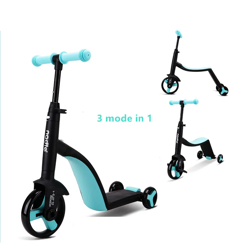 New Children's Scooter 1-2-3-6 Years Ride &amp Slide three wheel car flash Trolley baby buggy Bike Balance Pedicab | Спорт и
