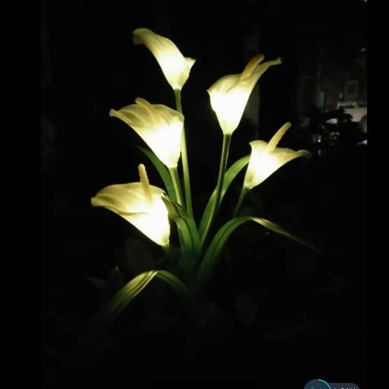 HiMISS 1 шт. Calla Lily Flower на солнечной батарее 5 светодиодов контактный светильник