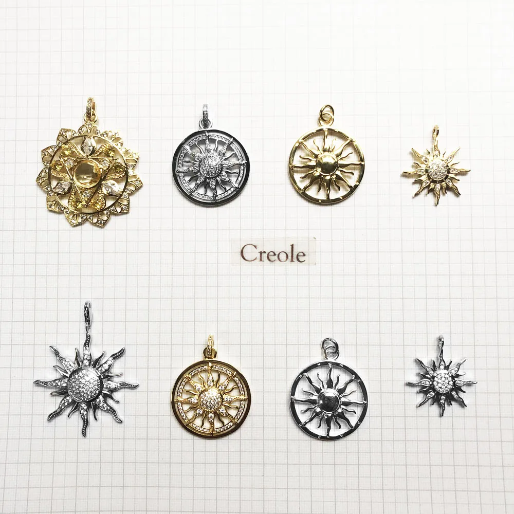 Ожерелье из серебра 2019 пробы с подвеской в виде Золотой солнечной чакры модные