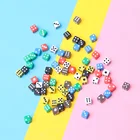 50 шт. цветные 6 сторонние портативные настольные игры игральные кости 5 мм акриловые круглые уголки вечерние азартные игры Кубики цифровые кубики