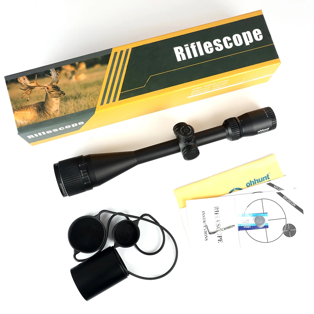 

ohhunt 5-20x50 AOIR Hunting Rifle Scopes Half Mil Dot RGB Illumination Reticle with Windage Elevation Lock Reset Optics Sights