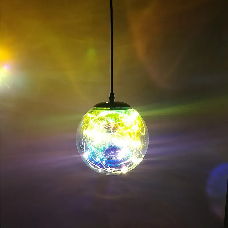 Современный подвесной стеклянный светильник в скандинавском стиле лофт 7 цветов