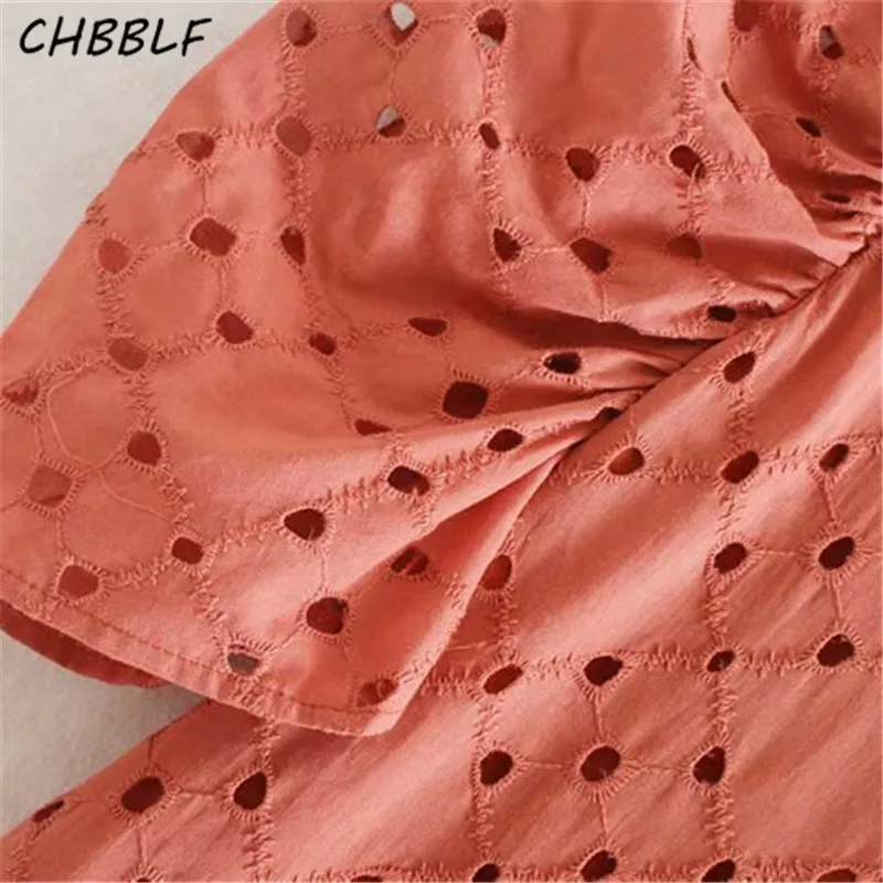 CHBBLF женское шикарное платье с вышивкой v образным вырезом рукавом фонариком