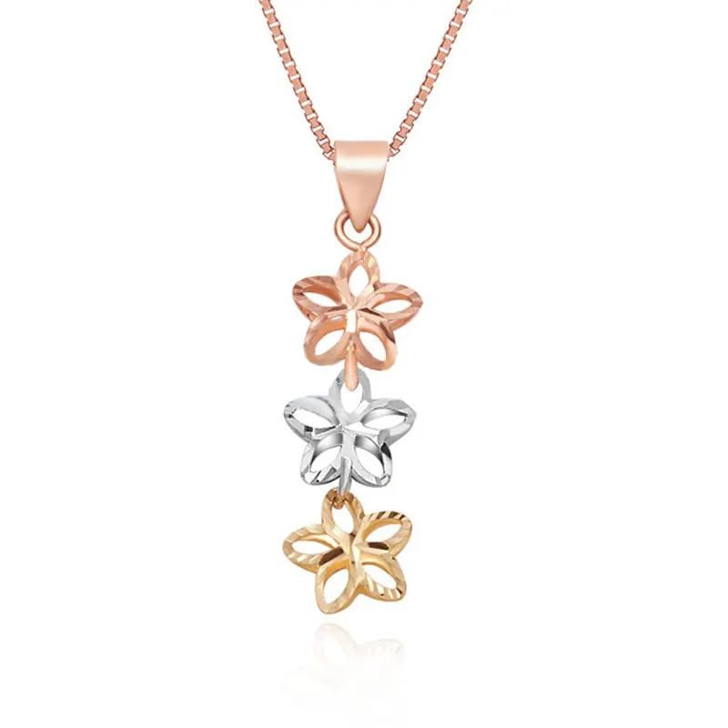 Model 1 Charm only Горячая блестящая Звезда, 18 К, настоящая твердая Подвеска из настоящего золота, Очаровательное ожерелье AU750, Необычные Модные офисные украшения для женщин - Цвет камня: Model 1 Charm only