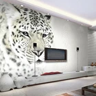 Фотообои с изображением животных, белого леопарда, Индивидуальный размер, Нетканая 3D настенная бумага, фон для гостиной, телевизора, дивана, современный простой домашний декор