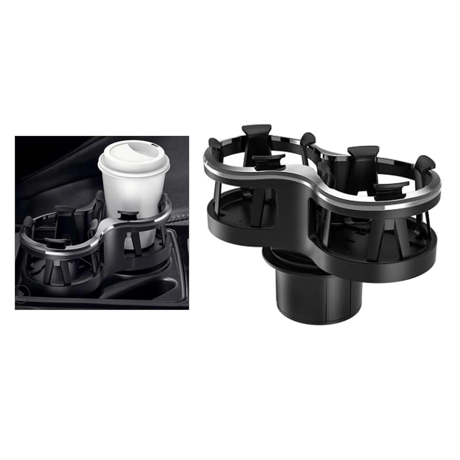 

2 in 1 Car Drink Holder Black Car Cup Holder with Adjustable Base Water Bottle Cup Holder for Beverage bottles Cans Car Ashtray.