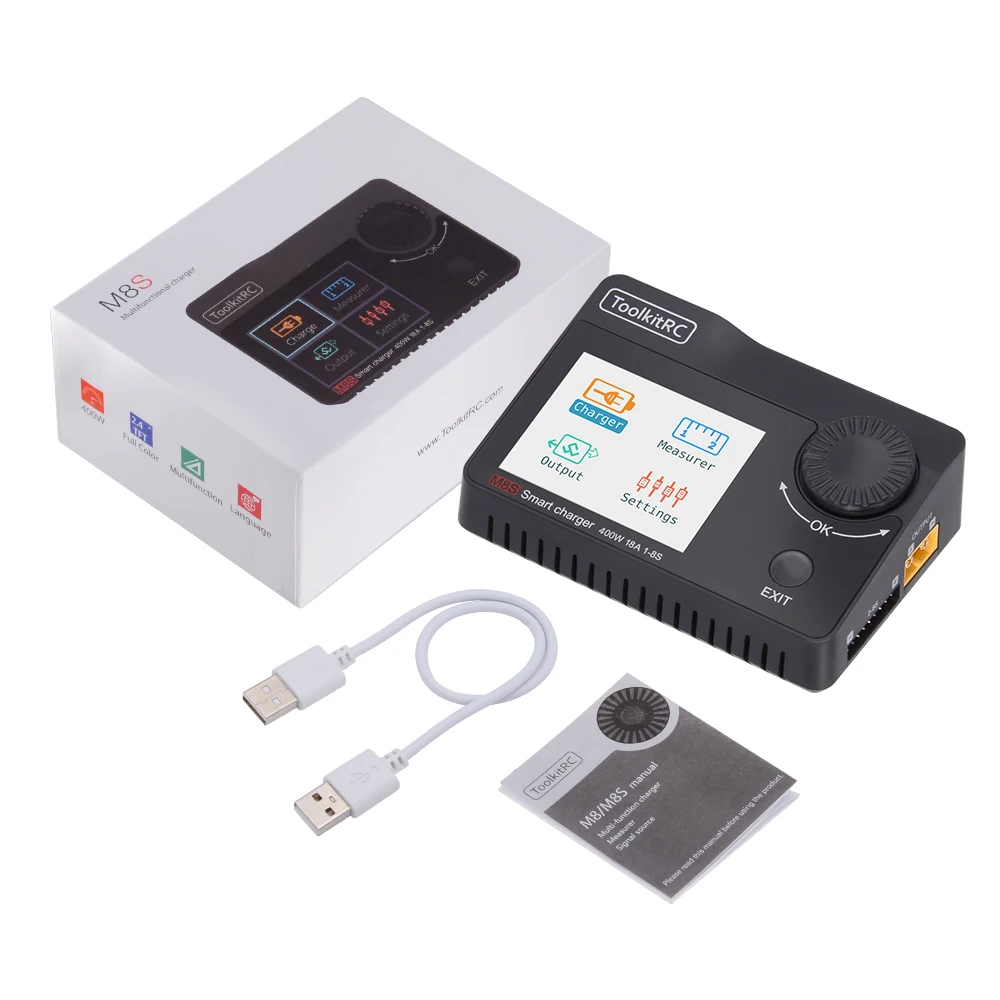 Зарядное устройство Toolkitrc M8S M8 для аккумуляторов зарядное с цветным экраном 300 Вт
