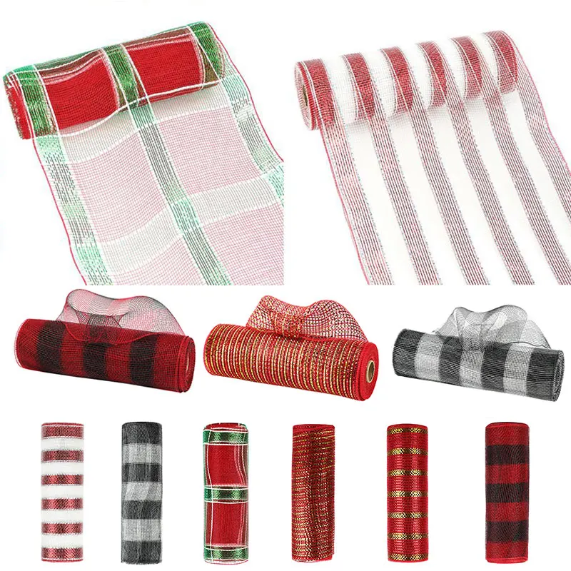 

10 Yard Flower Wraping Poly Mesh Ribbon Bow Gauze Net Christmas Decoration Wreaths Making Gift Package Holiday Festival Supplies