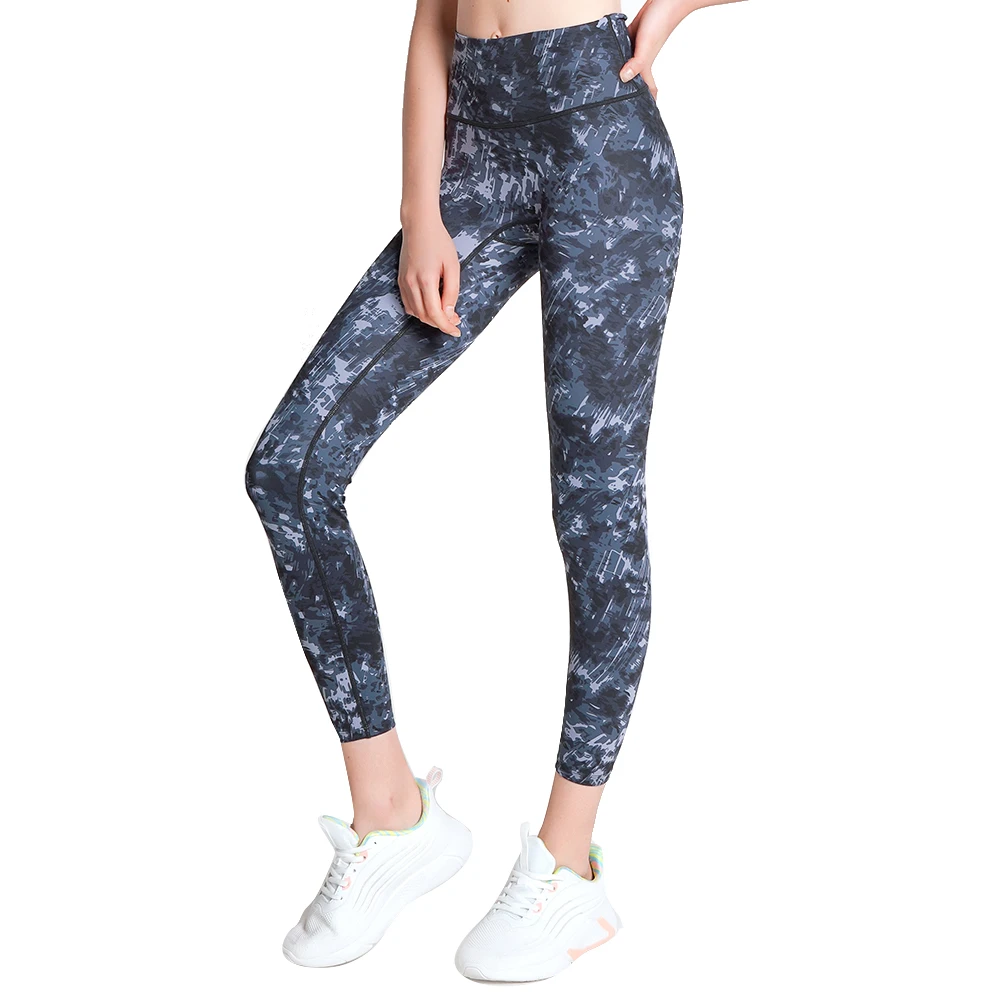 Sports Pants Women Fitness High Waist Yoga Pants Nylon Print Clothing Gym Running Jogging Workout Femme Sports Yoga Leggings