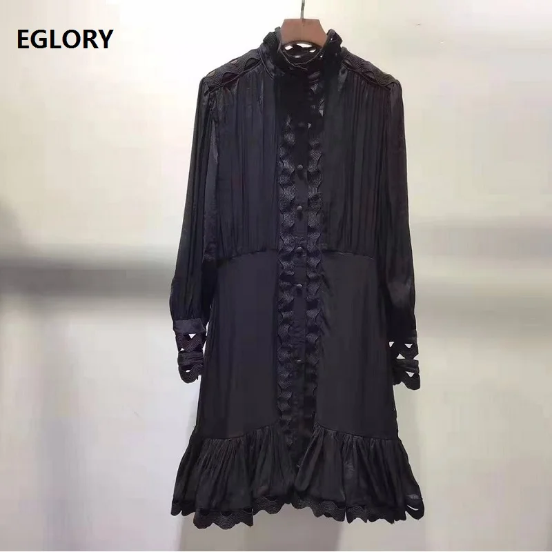 Top Quality New 2019 Autumn Sexy Party Mermaid Dress Casual Women Hollow Out Embroidery Long Sleeve White Black Above Knee | Женская