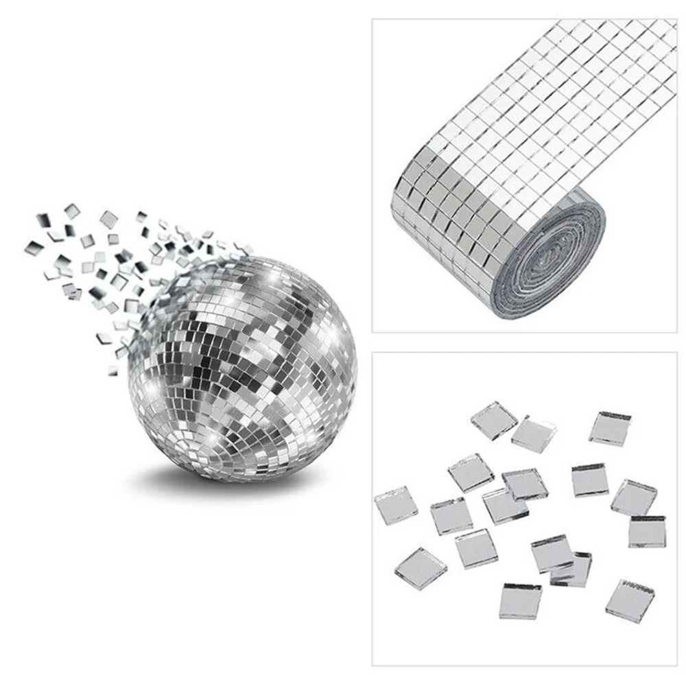 1 Roll Mirror Glass Self-adhesive Mosaic Wall Stickers Mini Shining Square Tiles Home Ktv Shop Decorative Craft Decals | Дом и сад