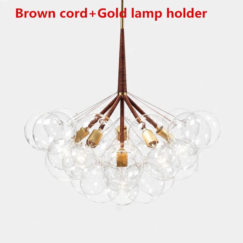 

American Pelle Clear Glass Globes E27 Led Chandelier Lamparas Fixtures Nordic Minimalism Lustre Pendant Chandelier Lighting