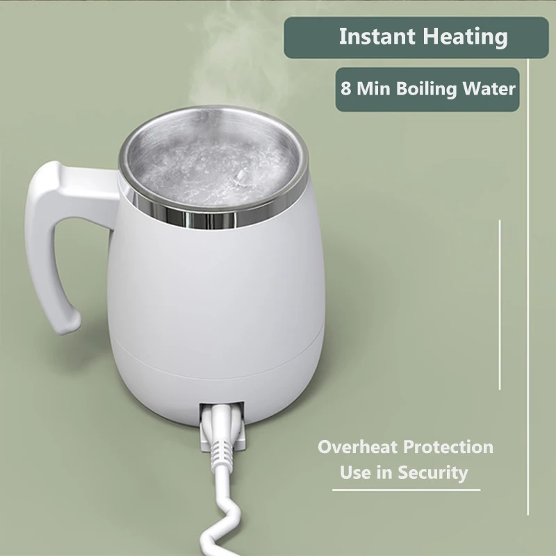 

Portable Electric Kettle 400ML Stainless Steel 200W Instant Heating Water Bottle Tea Boiler Thermal Cup Teapot for Travel Office