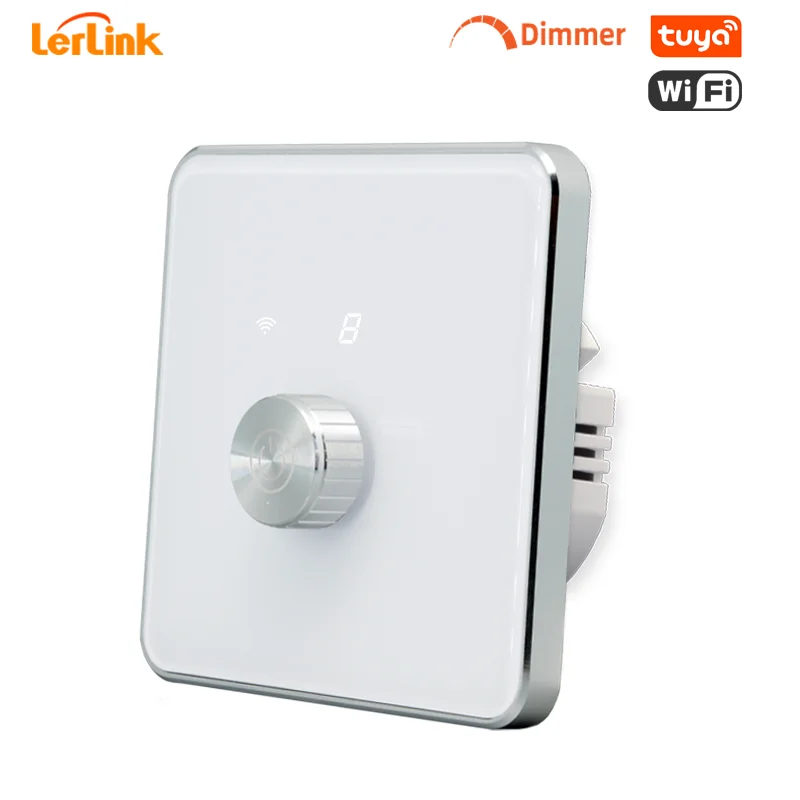 

WIFI Dimmer Light Switch Knob Smart Wall Switch Toughened Glass Panel EU/UK Standard Work with Tuya Google Home Alexa