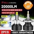 Светодиодные фары Bullvision Hir2 9012, 360, H7, 4300K, H1, H11, 9005, 9006 K, H4, 6000 лм, H8, H9, 8000K, HB3, HB4, противотуманные фары CSP