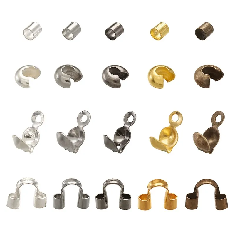 Латунные обжимные бусины Обжимные железные наконечники для узлов аксессуары