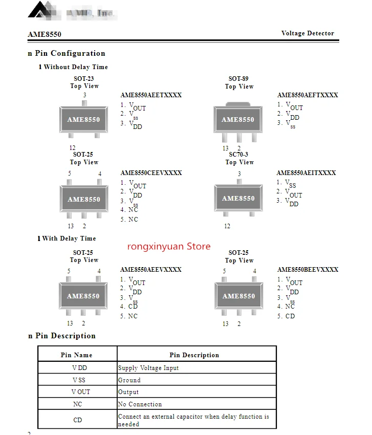 100% Новый оригинальный детектор напряжения AME8550CEEVB220Z AME8550CEEVB220 AXSww SOT 25