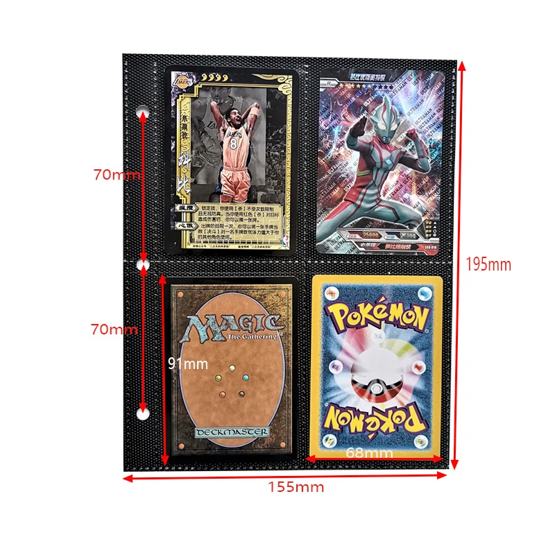 80 Pockets A5 3 Rings 4 10 Pages Binder Photocards Refill Photo Album Sleeves Double Side Trading Card Page Protectors | Канцтовары для