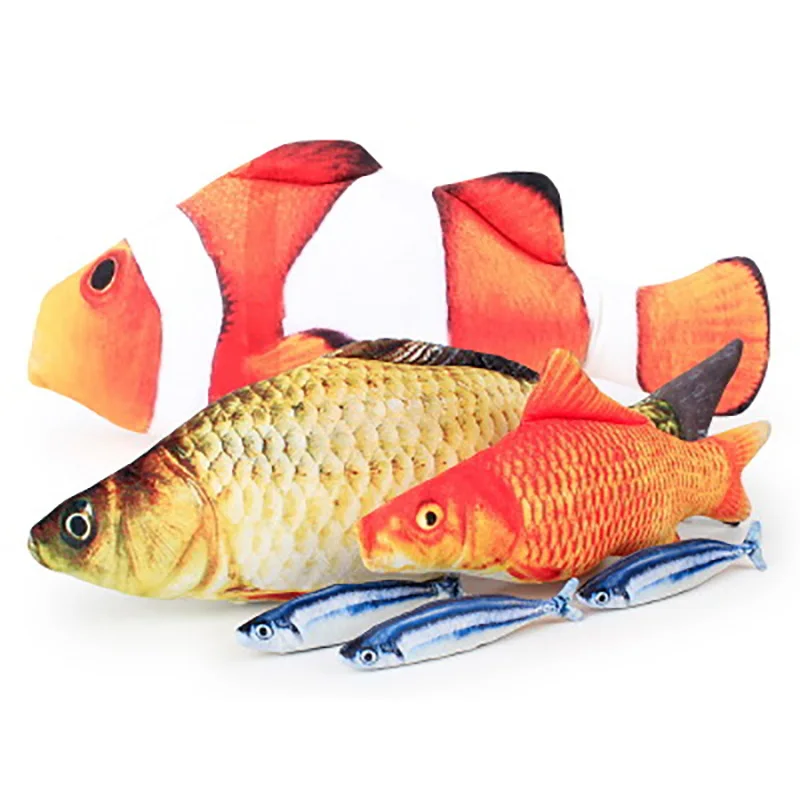 3D игрушка в форме рыбы кошка плюшевая мягкая подушка кукла милая имитация