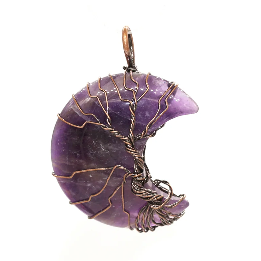 Трендовые бусы винтажный стиль медная проволока обертка древо жизни подвеска в