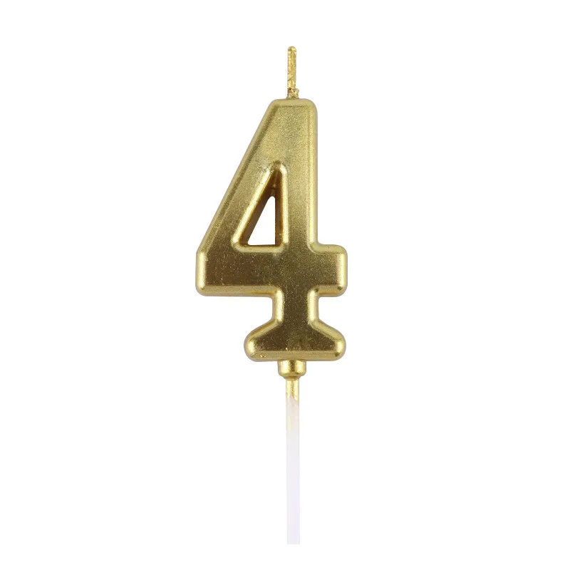 gold 4 Cakelove 1 шт счастливое украшение для именинного торта золотые свечи с цифрами украшение для торта ко дню рождения для принцессы конфеты бар Детские Вечерние - Цвет: gold 4