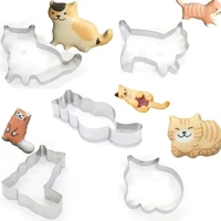 cake decor biscuit pastry cookie cutter baking mold cat shaped stainless steel