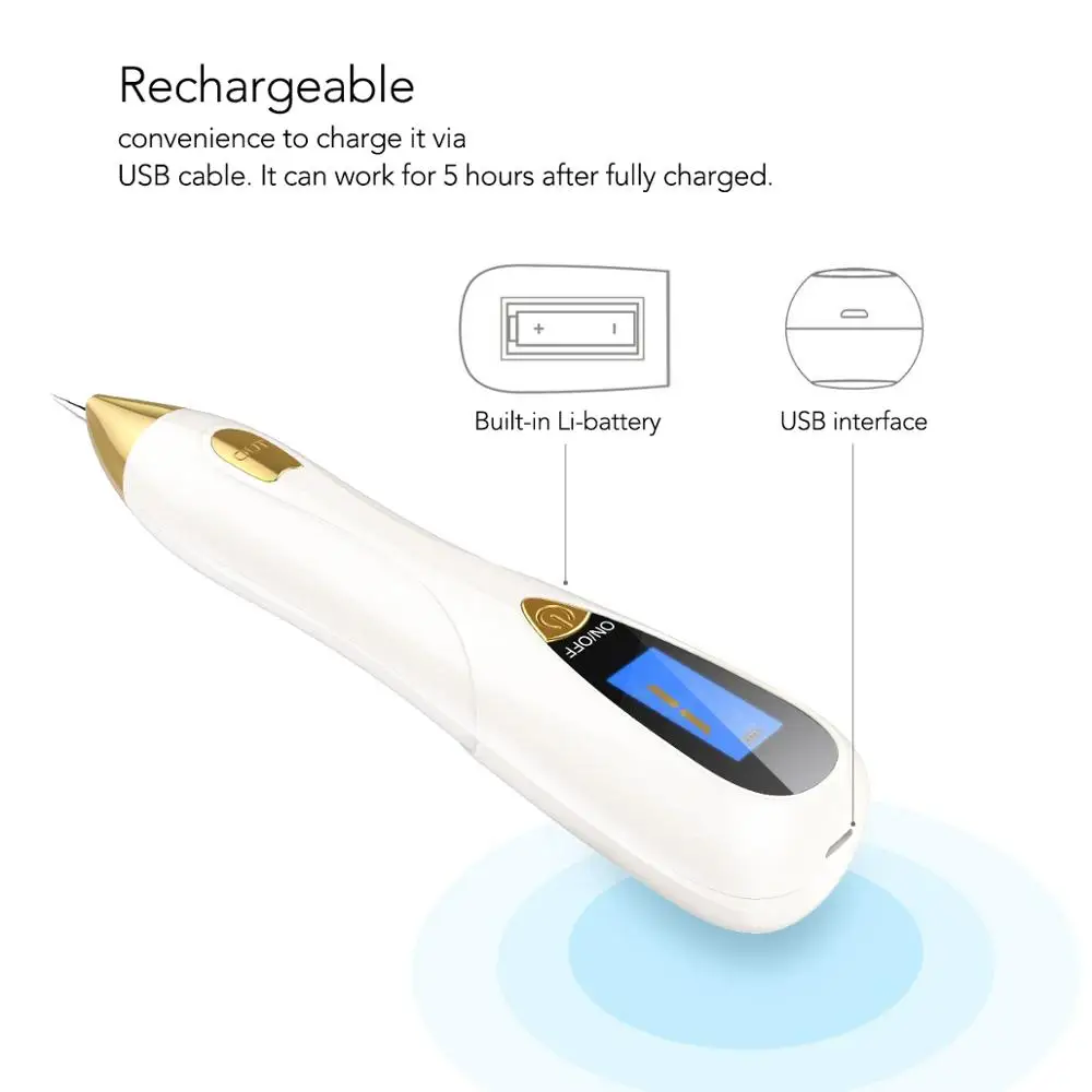 Уход за кожей 9 зубчатая Лазерная плазменная ручка моль тату карандаш для