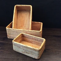 hand woven rattan basket storage box baskets for organizing vegetable fruit storage box organizer cestas de almacenamiento de