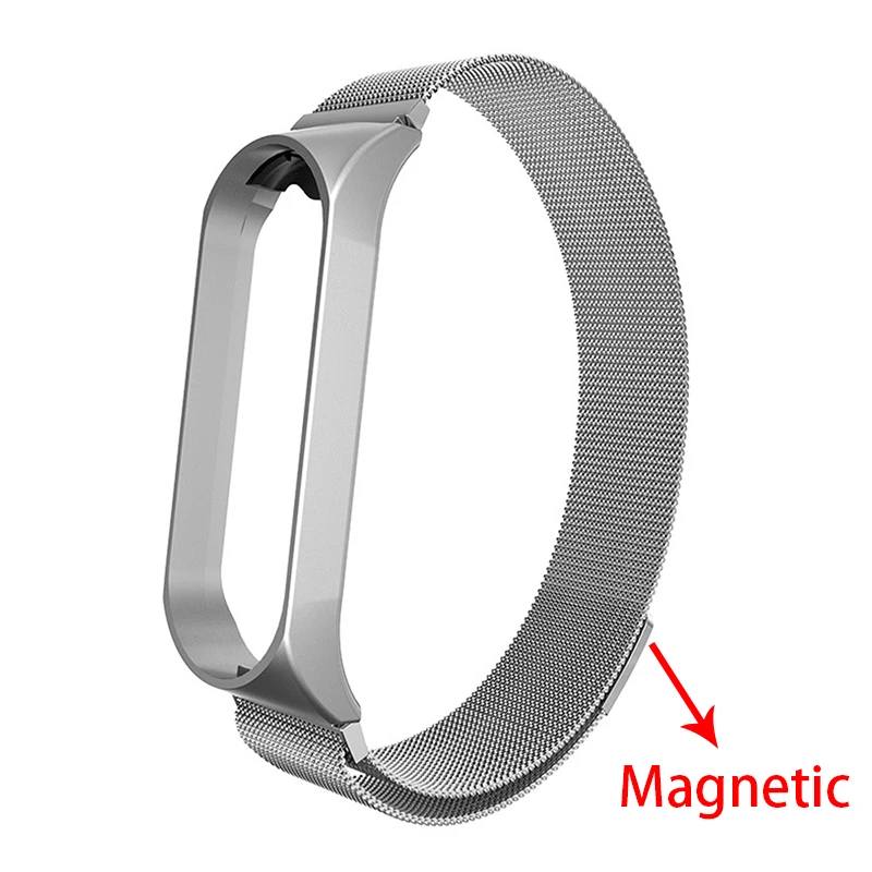 1 Для mi Band 3 4 металлический браслет на запястье магнитный браслет из нержавеющей стали для Xiaomi mi Band 4 3 ремешок mi band 4 3 браслеты Pulseira - Цвет: 1
