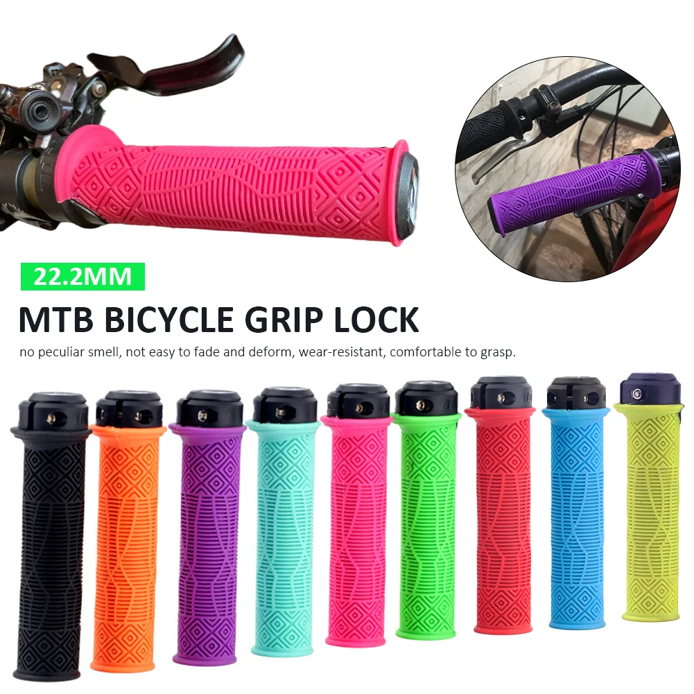 

MTB Bicycle Grip Lock 22.2mm Rubber Handlebar Grips Soft Antislip Handle Grip Lock Bar End Fit Fold BMX XC Bike Accessories