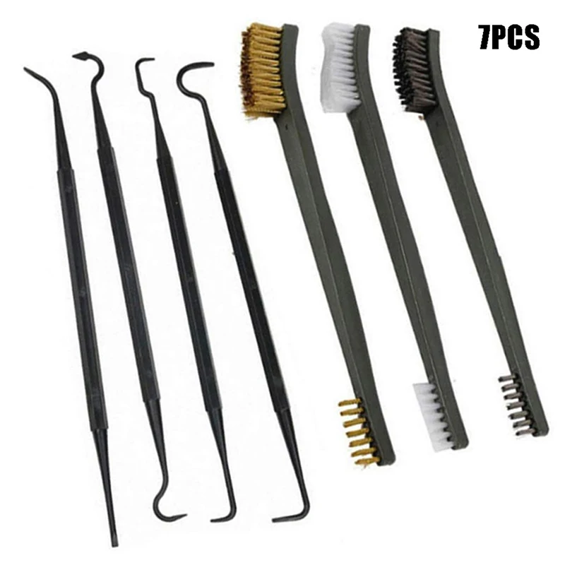 

7PC Multipurpose Car Detailing Cleaning Tool Accessories Wire Brush Nylon Pick Tactical Rifle Hunting Cleaning Tool Accessories