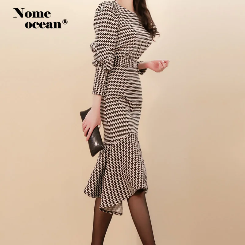 Комплект из двух предметов с платьем русалки винтажное женское платье в клетку