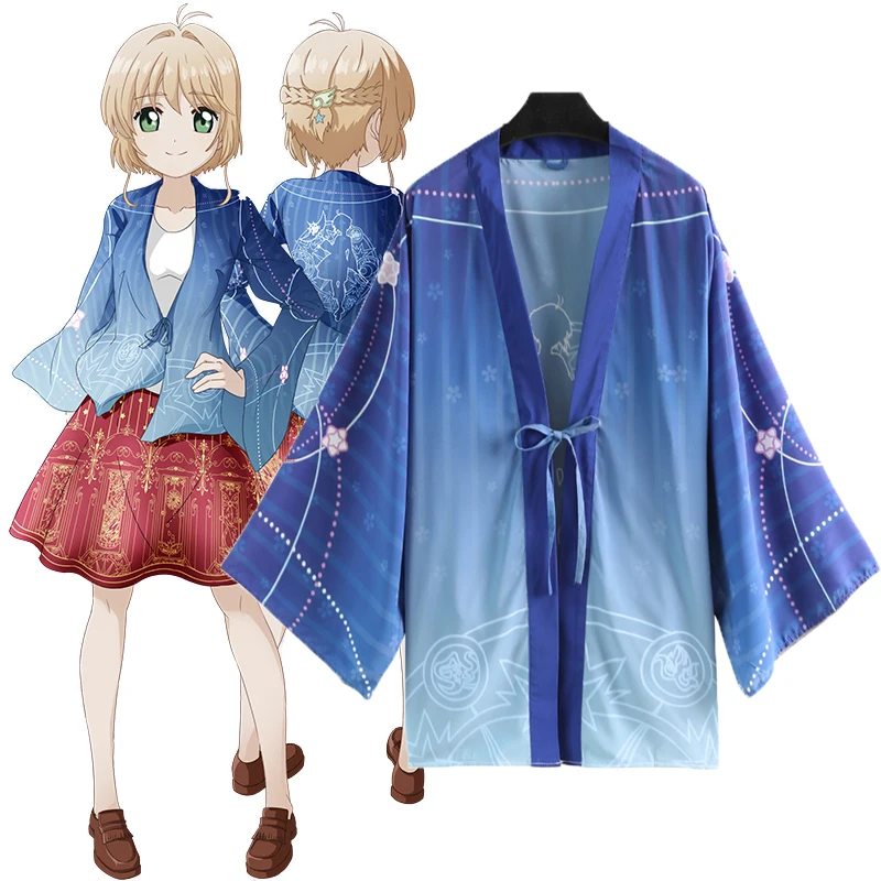 

Аниме кардкоптер Сакура косплей костюмы КИНОМОТО Сакура Повседневный плащ Косплей Костюм Хэллоуин Карнавал вечевечерние женщины