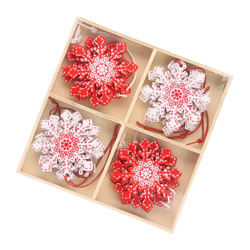 

Рождественские украшения скандинавский Ins деревянный кулон в виде снежинки Рождественская елка маленькие украшения мини XINGX колокольчик Л...