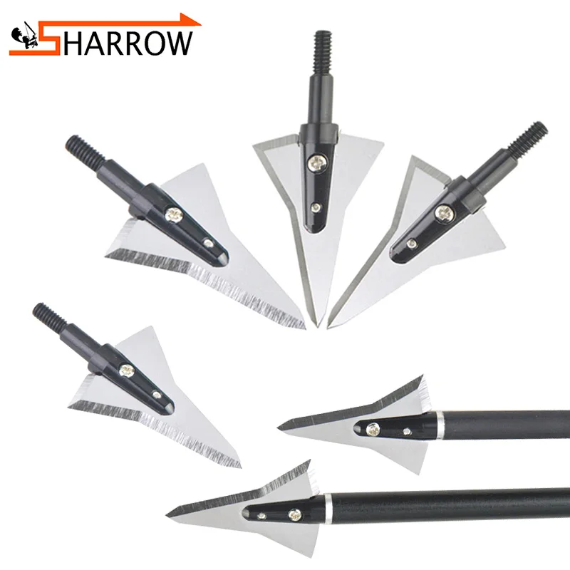 

12/24pcs 126grain Arrowhead Archery Training Blade Broadheads Bow Arrows Shooting Sharp Arrow Tip Point For Hunting Accessories