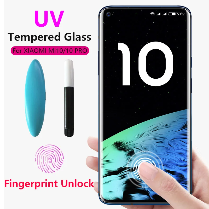 УФ жидкое закаленное стекло для Xiaomi Mi 10 lite mi клей экрана протектор cc 9 pro note p30 Клей