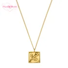 Ожерелье с подвеской в виде цветка розы Mavis, заяц Лула, из нержавеющей стали, в подарок на день Святого Валентина