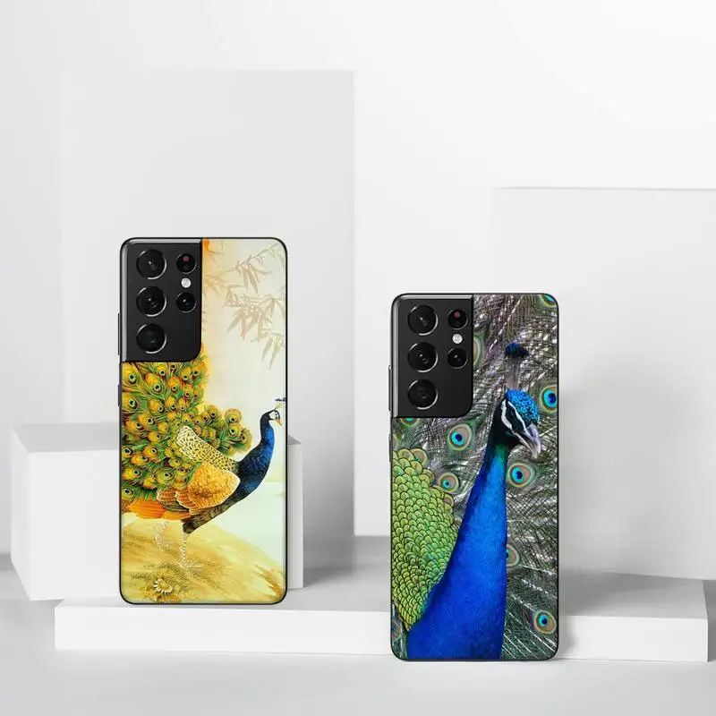 

Beautiful Peacock Phone Case For Samsung A51 A32 A52 A71 A50 A12 A21S S10 S20 S21 Plus Fe Ultra