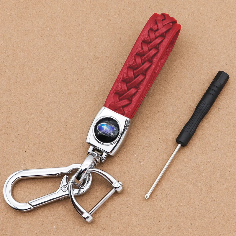

Car accessories high quality fashion business leather braided rope keychain for Forester Outback impreza LEGACY LEVORG XV BRZ WR