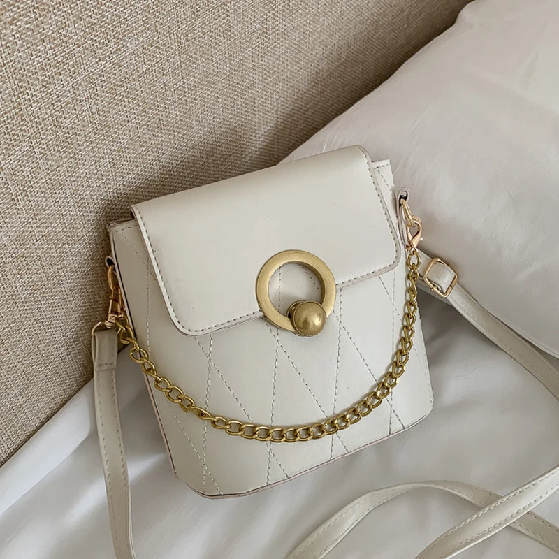 

Изысканная женская сумка на плечо из искусственной кожи с квадратной цепочкой, модная женская сумочка, дизайнерский тоут, сумки через плечо...