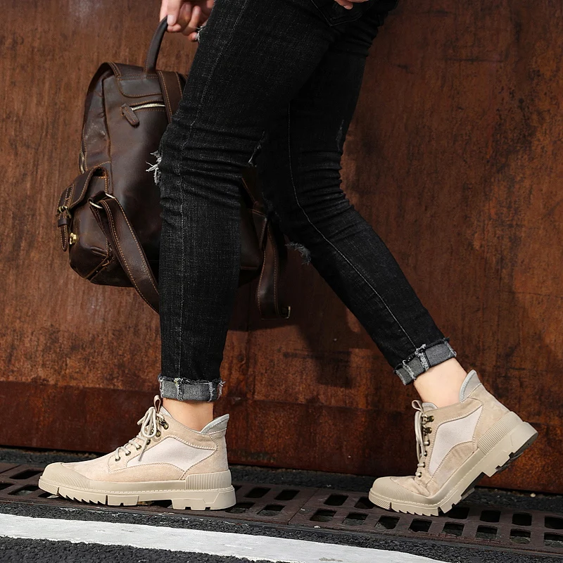 

Combat Boots Men Work Boots Cowboy Men's Mens Western Men Winter For Black Leather Coturno Boty Dress Botas MEN ANKLE BOOTS